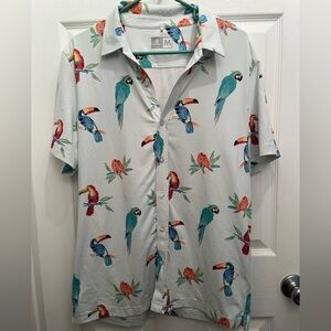 Chubbies Multicolor Parrot Print Casual Shirt size medium